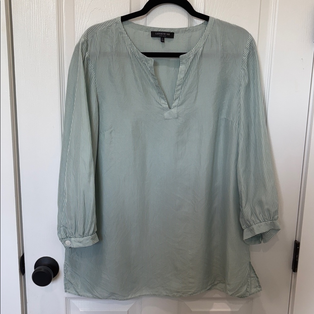 Lafayette 148 New York Mint Striped tunic Top